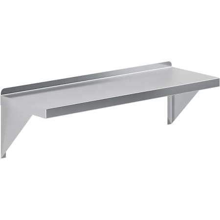 Amgood 12 in. x 36 in. Stainless Steel Wall Shelf With Squared Edge AMG WS-SQ-1236